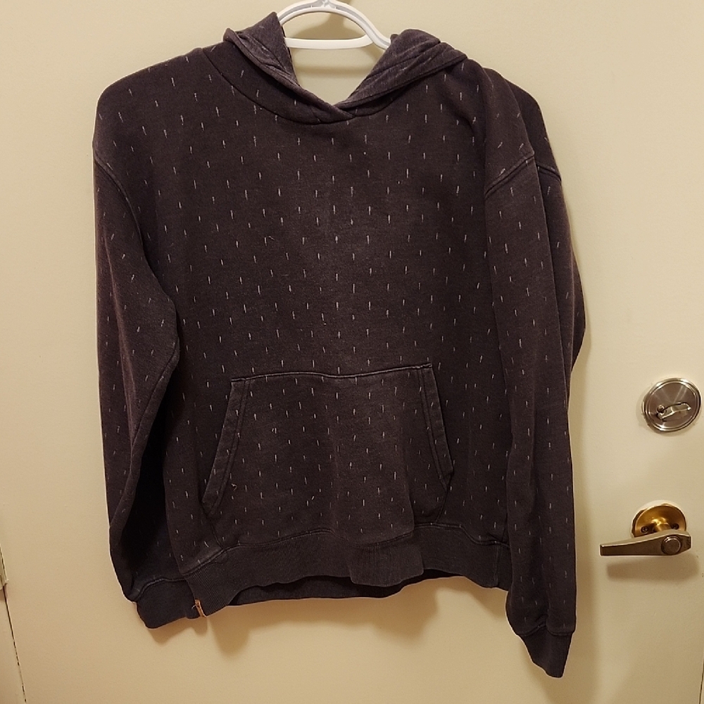 TEN TREE Dark Hoodie with Subtle Pattern